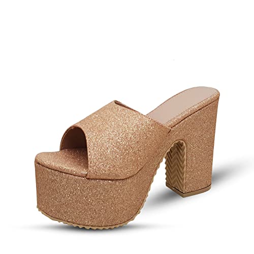 Image of Digni Sandal for Womens Chunky Heel Pump Sandals Party Wedding Strappy Sandals.
