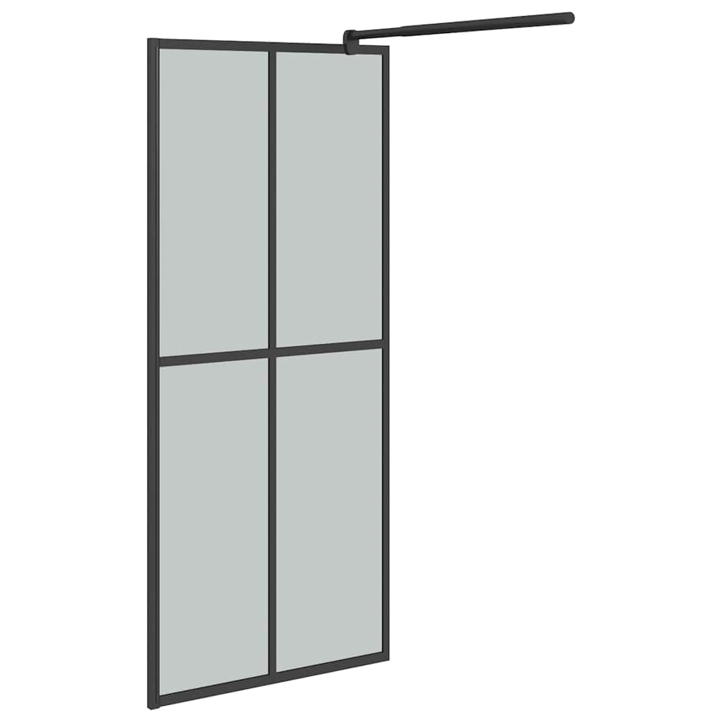 Mampara de ducha de 80 x 195 cm de cristal de seguridad oscuro con marco de aluminio ajustable, protección contra salpicaduras, mampara de ducha para baño, ducha de esquina