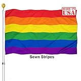 LGBTQ Gay Pride Rainbow Flags 3x5 Outdoor -LGBT Flag with Sewn Stripes Double Sided for LGBTQ Lesbia