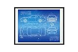 #214 Dodge Challenger SRT Hellcat 2015 Art Print, da Vinci Sketch – Unframed – Multiple...