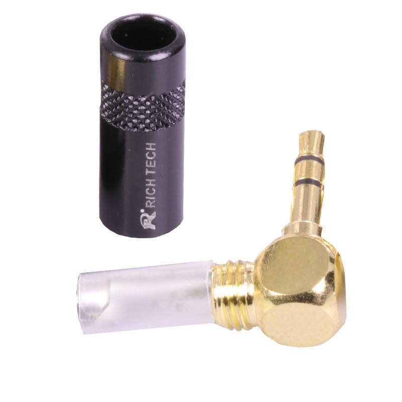 10pcs/lot Right Angle 3.5mm Stereo 3 Poles Male Plug Wire Connector Gold Plated Audio Plug Jack 3.5m Stereo Male Connector