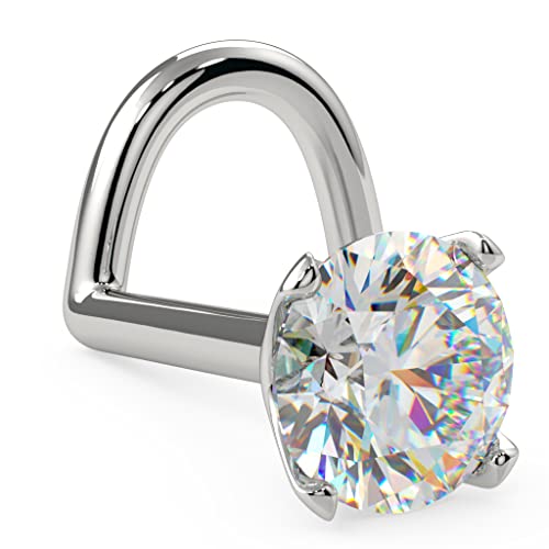 Freshtrends 3Mm 0.1 Ct. Tw Diamond 14K White Gold Nose Ring Twist Screw - 20G #TOP4