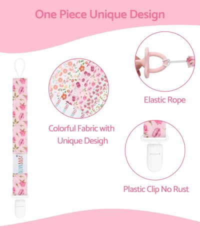 Image of ALVABABY Pacifier Clips 8 Pack Pacifier Binky Paci Holder Leashes for Baby Teethers Floral 8DP14