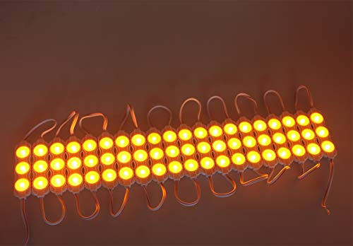 Image of Super bright 200pcs New Model 2835 3 LED Module 120-150LM Per module Waterproof Decorative Light for Letter Sign Advertising Signs with Tape Adhesive Backside 3 Years Warranty (Yellow)