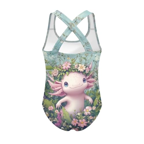 Image of Xpyiqun Swimsuit for Girls One Piece Bathing Suits Size 5-14 Sleeveless Swimwear Cross Shoulder Strap Swimming Wear