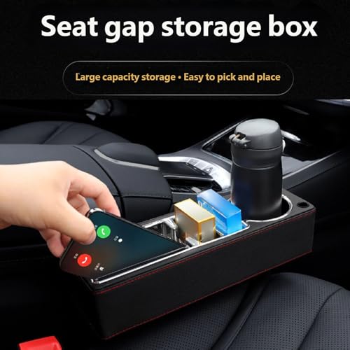 Elegante almacenamiento de cuero para consola con diseño sofisticado para coche 8