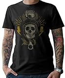 sehr hochwertiger Druck NG articlezz Herren Motorrad T-Shirt – Biker Snake Skull - Kultiges Kurzarmshirt Gr. S – XXXXXL
