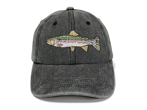 Image of Fishing Baseball Cap for Men Women, Adjustable Embroidered Fish Hat | Fishing Gear, Outdoor Adventure Design, Precision Embroidery Craft, One Size Adjustable Fit