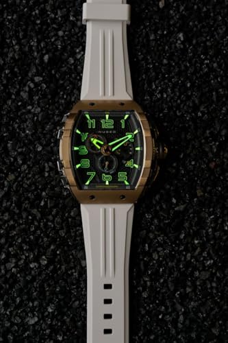 Image of Nubeo Men's 49mm Magellan Retrograde Chronograph Watch with Rubber Strap NB-6088
