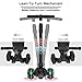 Allek Kick Scooter B03, Lean 'N Glide 3-Wheeled Push Scooter with Extra Wide PU Light-Up Wheels, Any Height Adjustable Handlebar and Strong Thick Deck for Children from 3-12yrs (Black)