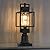 18" H Dusk to Dawn Outdoor Post Light Fixture Hardwired 120V, Waterproof Aluminum Pole Light with Pier Mount Base, Matte Black Exterior Lamp Post Lantern with Water Glass for Garden Yard Patio Path