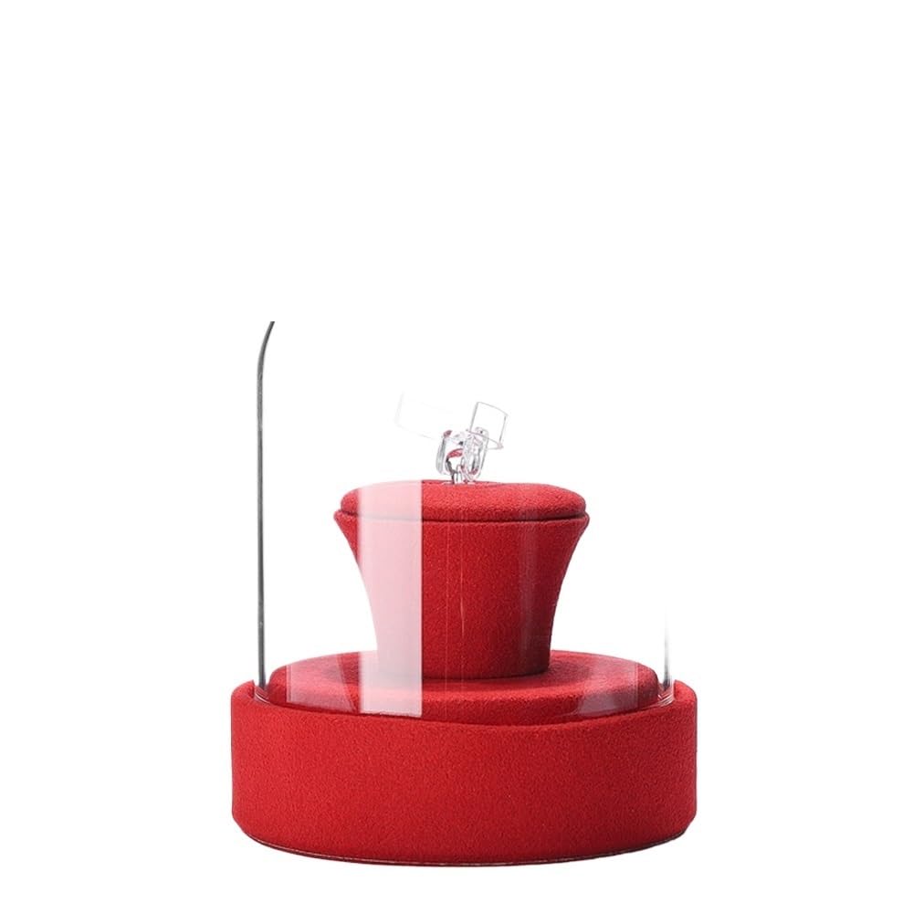WANGHAI-666 Jewelry Rack Glass Jewelry Display Case Dustproof Organizer for Rings Holder