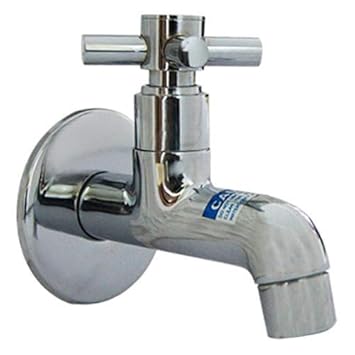 Shineman Sanitary Brass Bib Cock Tap, 15 mm, Silver