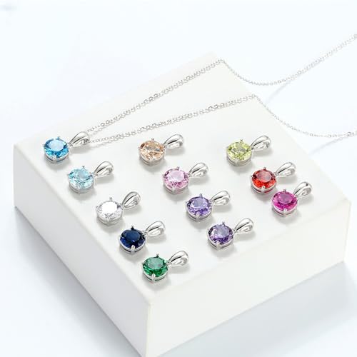 Collier Argent 925 Anti-Allergie avec Pendentif Pierre de Naissance Durable - 2