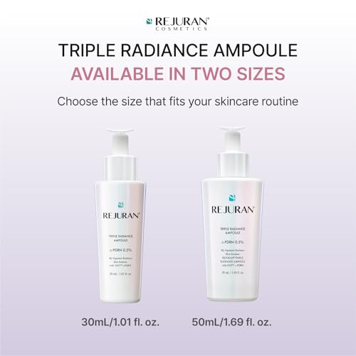 Image of REJURAN Triple Radiance Ampoule 50ml - DOT c-PDRN 0.5% Serum for Tone, Texture & Glow - Niacinamide & Licorice Extract for Even-Looking Skin