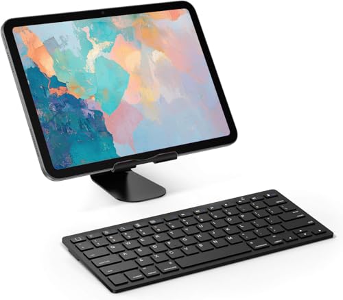 Image of OMOTON Bluetooth Keyboard Compatible with iPad A16 11th 10th Generation, iPad 10.2 (9th /8th /7th), iPad Pro 13 /12.9 /11 inch, iPad Air /Mini, iPhone and More iOS Devices, Black