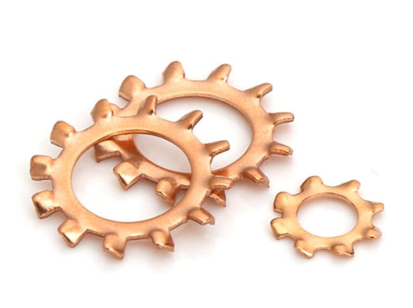 22pcs M8 brass outer washer multi-tooth gasket serrated non-slip lock washers ring special-shaped gaskets