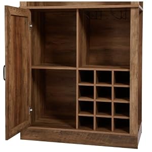 76 Inch Tall Buffet Sideboard Cabinet with Microwave Shelves, Faux Rattan Liquor Cabinet for Dining Room Entryway, Farmhouse Barn Door, Rustic Wood Storage Cabinet with Wine Rack for Kitchen Oak 76 Inch Tall Buffet Sideboard Cabinet with Microwave Shelves Faux Rattan Liquor Cabinet for Dining Room Entryway Farmhouse Barn Door Rustic Wood Storage Cabinet with Wine Rack for Kitchen Oak