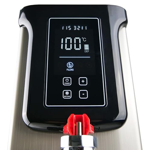 Washroom Hub Counter Mounted Autofill Hot Water Boiler, 10/20L Capacity, Mains Fed, Programmable Display for Offices and Cafés, Slim Brushed Steel Design (10L) - Image 5