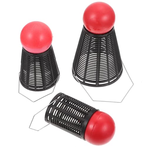3pcs Plastic Bait Thrower Cage, Badminton Shape Feeder