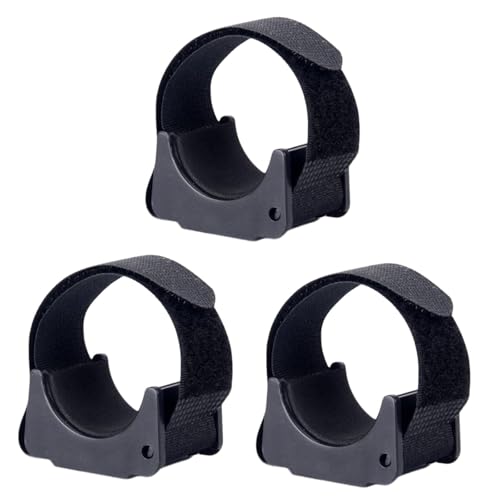 Menolana Flashlight Mounting Bracket Torch Mounting Bracket for 20mm to 50mm Grip Stand Black Accessories Portable Flashlight Holder, 3 Piece