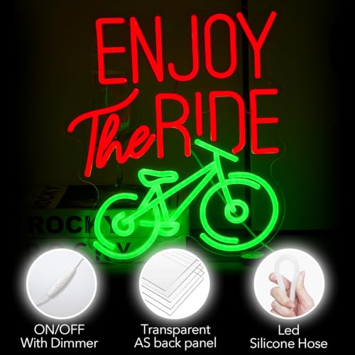 Image of Enjoy The Ride Neon Sign, Gym Sign Fitness Neon Light, Usb Powered