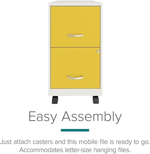 Miniatura 21 de Pemberly Row Gabinete de archivo vertical inteligente móvil de 18in 2 cajones blanco perla