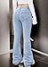 DOCOLL Jeans for Tween Girls with Bow Decor Cute Flare Leg High Waist Denim Pants Y2K Fashion Preppy Clothes 16Y Blue