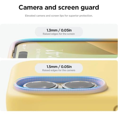 Image of Premium Liquid Silicone Case for iPhone 17 (6.1 Inch) - Slim Full Body Protective Back Cover with Soft Microfiber Lining, Anti-Slip Grip Scratch Resistant Phone Case(Yellow)