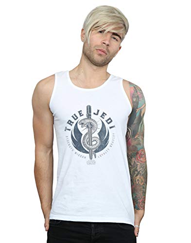 Star Wars The Rise of Skywalker True Jedi Blue Men's Vest White Small