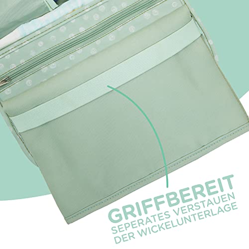 Jubi® Kleine Windeltasche mit Wickelunterlage für Baby, Mint Dots – Ansicht 5