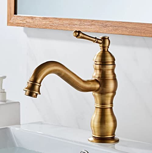 Robinet de lavabo vintage antique pour comptoir de salle de bains avec tuyau fourni