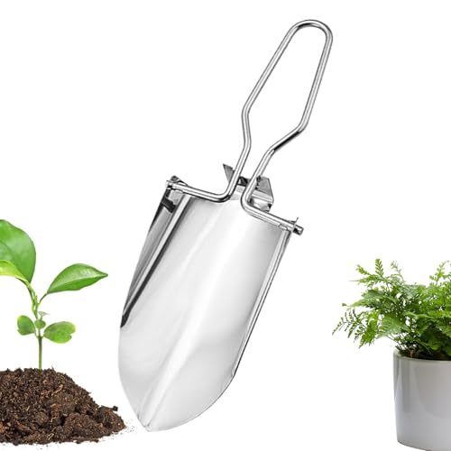 Pala De Jardín - Herramienta de Jardín Plegable de Acero Inoxidable,Pala de Mano para Jardinería y Cultivo,para, Transplantar, Preparar la Tierra y Sembrar en Jardinería