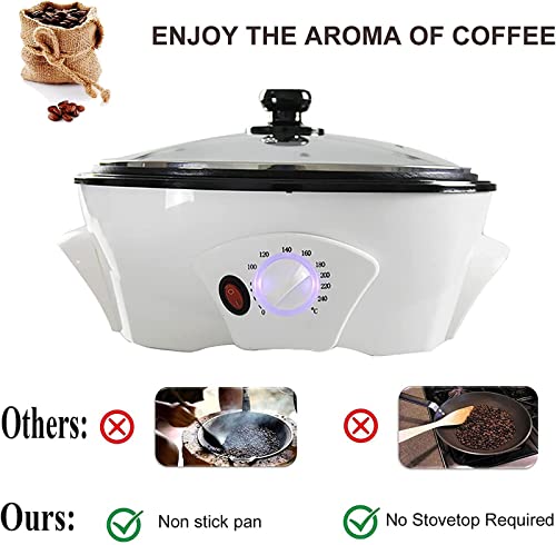 Torradeiras De Café DoméSticas,Torrador De GrãOs De Café Antiaderente 800g,Assado Uniformemente + Fá