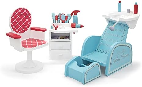 Eimmie Playtime Hair Salon and Nail Spa Set - Doll Accessories - Hair Salon and Hairstyling Set for 18 Inch Doll