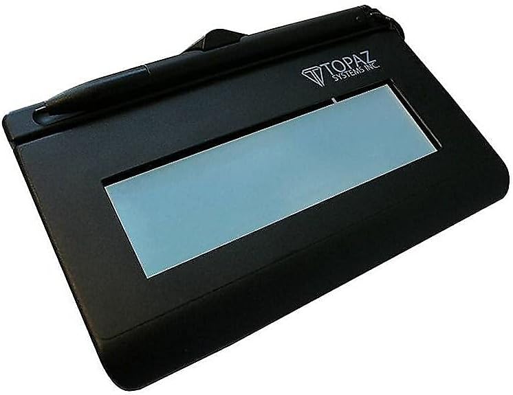 Topaz SigLite 1x5-Inch Signature Capture Pad, HID-USB, Backlit, ID and Business Card, Passport Scanner, Black