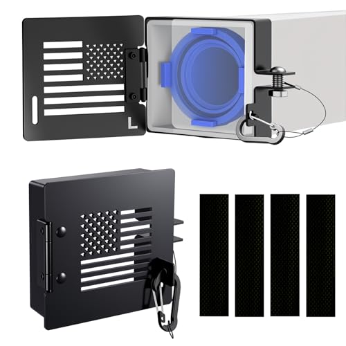 Aluminum RV Bumper Cap, 2 PACK Camper Bumper End Caps Fit Standard 4 Inch Square Camper Bumpers, Sewer Hose Storage Protective Cover Travel Trailer Motorhome Bumper Caps Accessories with Vent Holes