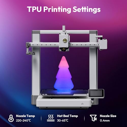 Image of AMOLEN 95A TPU 3D Printer Filament, 1.75mm Glow in The Dark Rainbow Purple Pink Orange Blue, Soft TPU Flexible, High Hardness & Resilience, Best with UV Lamps, 1KG Spool(2.2lbs), Fit Most 3D Printers
