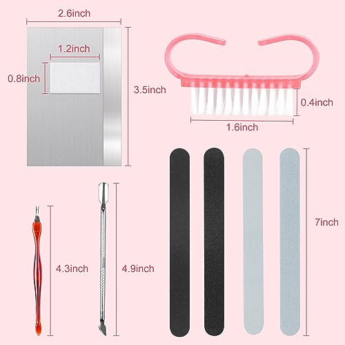 Nail Polish Remover Foil Wraps, 100Pcs Soak Off Gel Nail Polish Remover with Pre-attached Lint Free Nail Wipes Cotton Pads, Cuticle Remover Pusher Nail Files Nail Brushes for Nail Prep - Image 3