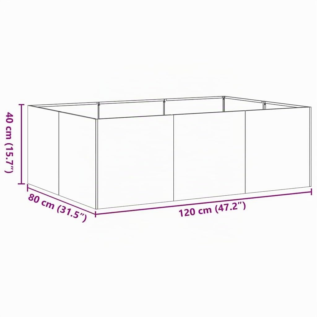 vidaXL Pflanzkübel Rostig 120x80x40 cm Wetterfester Stahl, Pflanztopf, Pflanzenständer, Hochbeet, Pflanzgefäßständer, Pflanzentablett, Gartenpflanzer