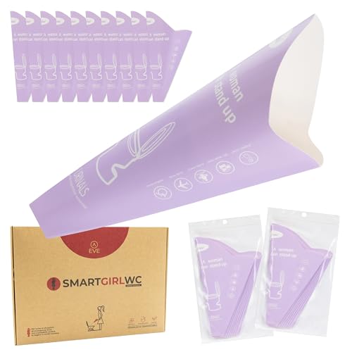 EVE Coni per Pipì Donna USA e Getta – Orinatoio Portatile Femminile in Cartoncino Compostabile BPA Free, Igienico e Facile da Usare in Viaggio