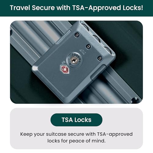 Image of Nobl Travel Zipperless Check In Suitcase - Aluminum Frame, Check In luggage 30.2x20x12 Airline Approved by Noble Travel - Unbreakable Polycarbonate Shell - TSA Locks 360 Spinner Wheels - Forest Green