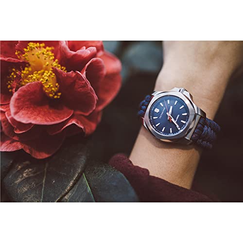 Victorinox Swiss Army I.N.O.X. Relógio feminino de aço inoxidável, quartzo suíço, pulseira de borrac