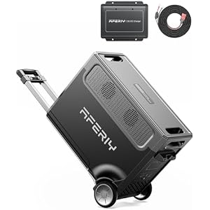 AFERIY 3840Wh 3600W Portable Power Station + DC600 580W Alternator Charger, Solar Generator Bundle for Home Backup, Camping, RV Trips (Items Shipped Separately)