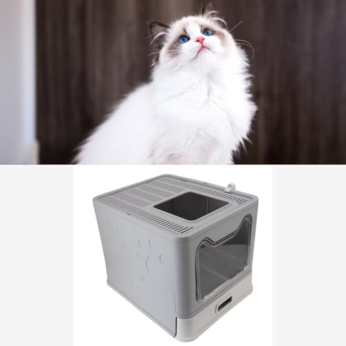 Caja de arena para gato cerrada Luocute acero inoxidable plegable miniatura 2