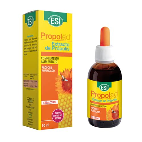 Propolaid Extracto de Propoleo Sin Alcohol 100% Natural, 50 ml - Ayuda las Defensas, Antiséptico, Antiinflamatorio y Regula el Sistema Inmunológico. Sabor Frambuesa y para Toda la Familia