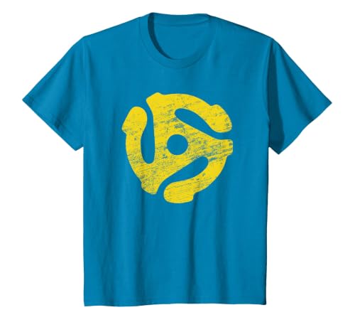 Vinyl Record 45 RPM Spindle Adapter T Shirt T-Shirt, Youth, Sapphire Blue, 4T