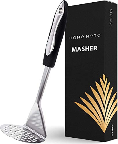 Potato Masher Stainless Steel - Food Masher Utensil Hand Masher - Mashed Potatoes Masher Avocado Masher - Bean Masher Stainless Steel Potato Masher Potato Smasher Vegetable Masher