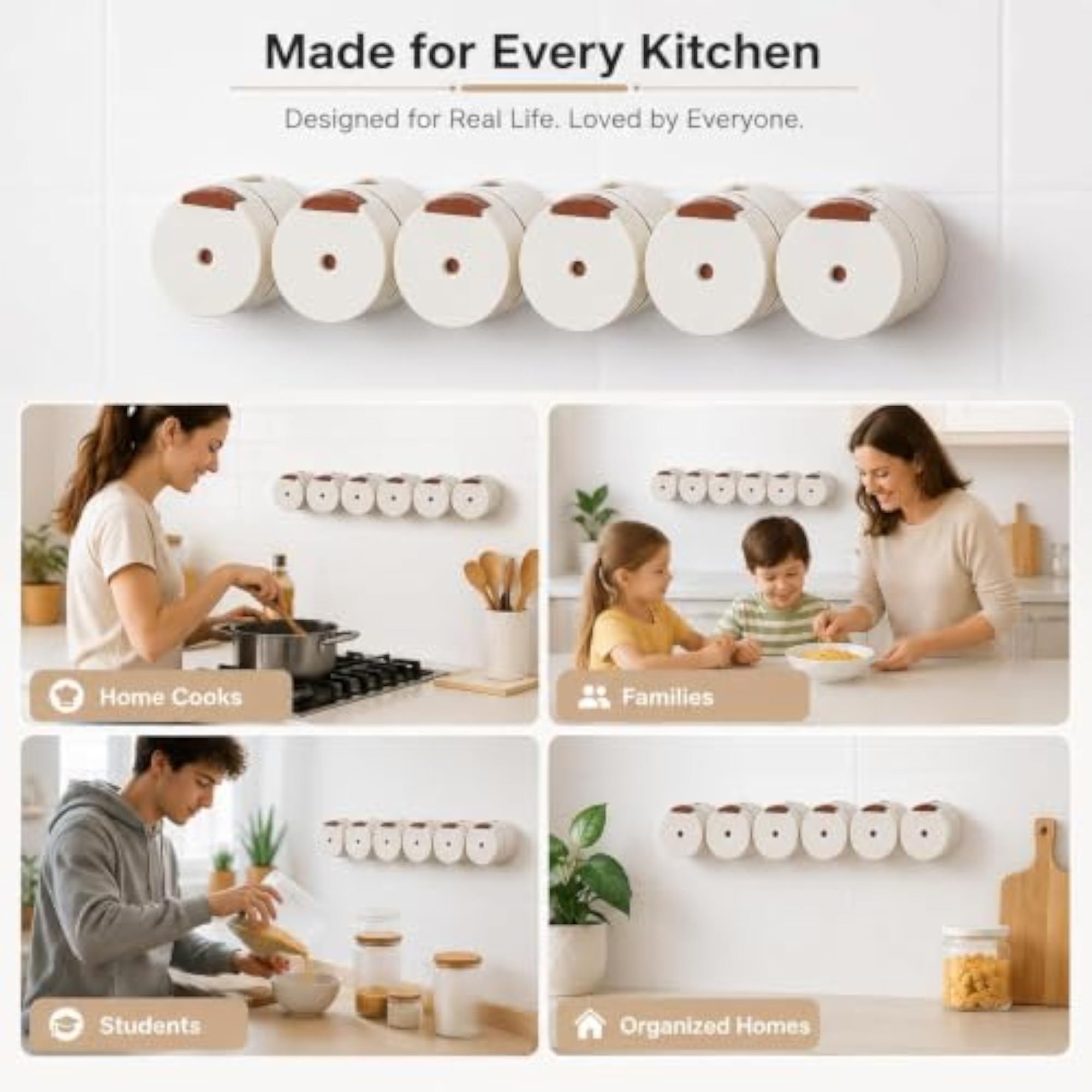Push Button Moisture-Proof Spice Jar Set with Clear Window