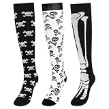 CooTooLa Halloween Kompressionsstrümpfe Damen Herren Bunte...